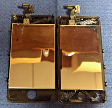 LOT of 2 - iPhone 4S LCD/Touch Digitizers - Cracked Glass 3.5" Black