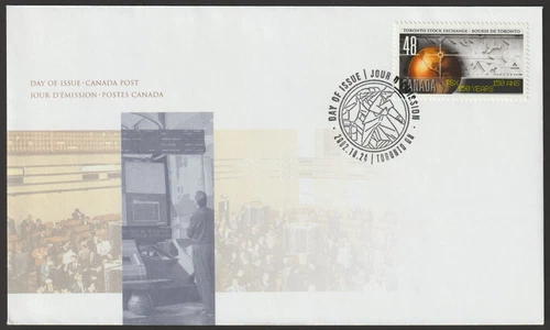Canada #1962, Toronto Stock Exchange, Official First Day Cover, FDC 2002
