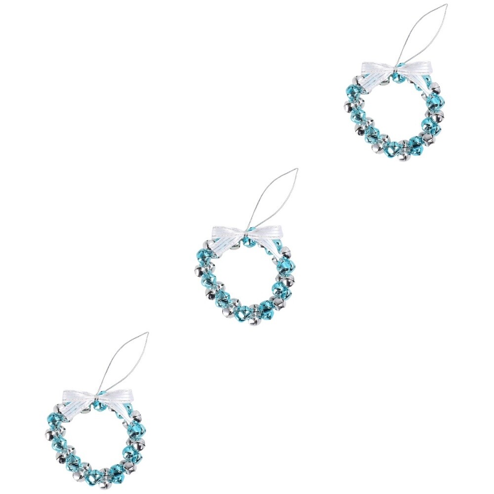 3 Pack Christmas Tree Baubles Bells Xmas Wreath for Front Door Crafts