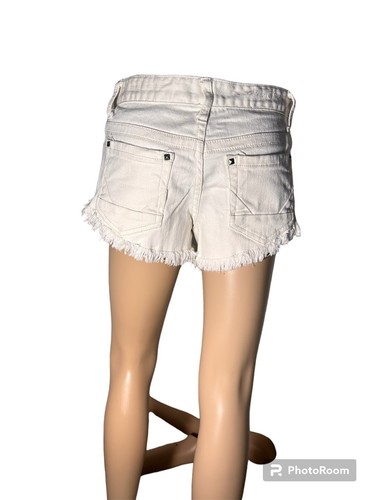 Daytrip Capricorn Daisy Duke Fray Hem Womens White Shorts W/Stretch - Picture 3 of 14