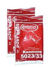 6 Kenmore Sears Allergy Vacuum Bag, Canister Vacuum Cleaners, 5023-5033 Bags