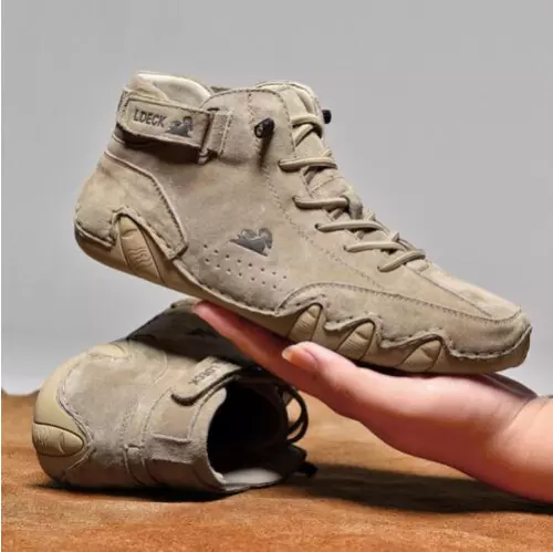 Stivali scamosciati alla moda chiusura alti uomo scarpe casual cotone taglia UK NUOVI - Foto 4 di 34