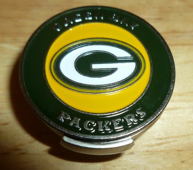 Green Bay Packers NFL 1" Golf Ball Marker 2 sided Hat Clip or Divot