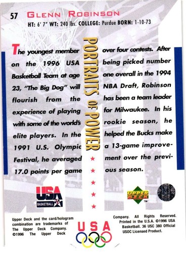 1996 UPPER DECK USA BASKETBALL BASE SINGLES COMPLETE YOUR SET PICK YOUR CARD - Picture 91 of 117