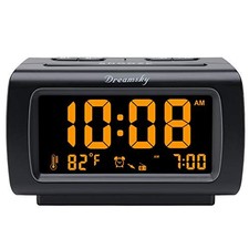 DreamSky Alarm Clock Radios for Bedrooms with Battery Backup, Assorted Colors
