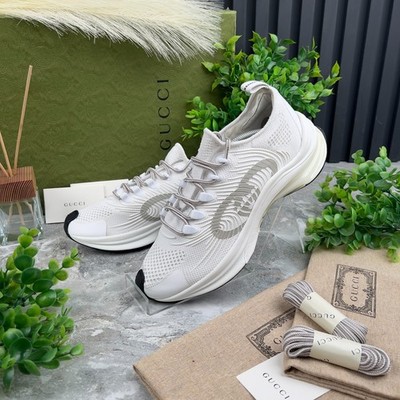 Gucci Run GG Monogram Sneakers White Mesh Fabric 5 G fits 38 EUR or 8 US