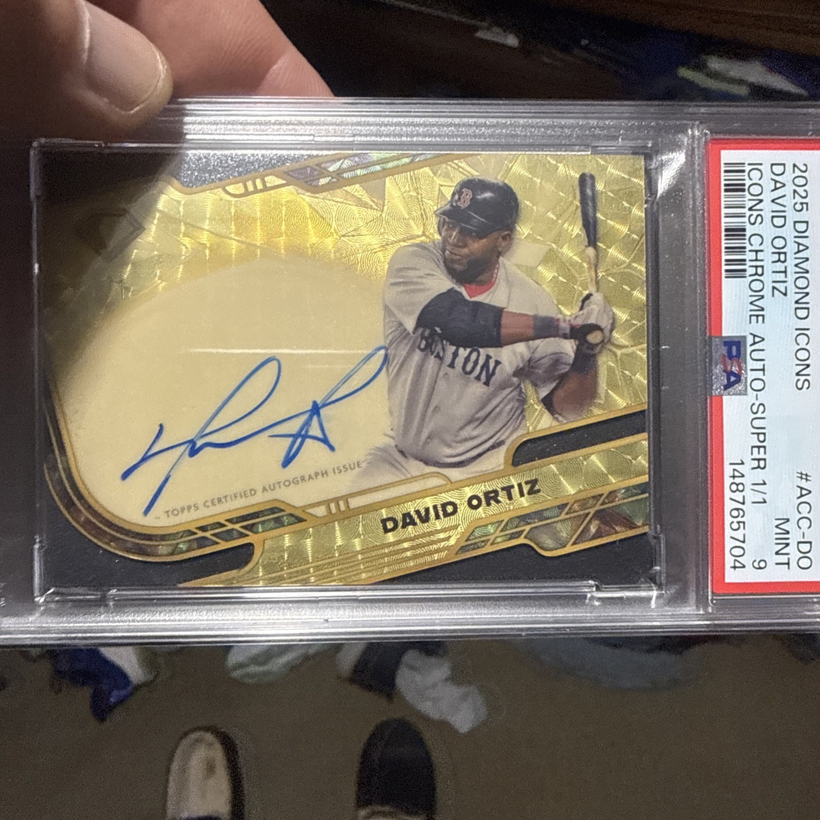 2025 TOPPS DIAMOND ICONS CHROME  SUPERFRACTOR AUTO #ACC-DO DAVID ORTIZ 1/1 PSA 9