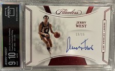 2019/20 Panini Flawless Finishes Auto Ruby /15 Jerry West AC 9/10 Lakers