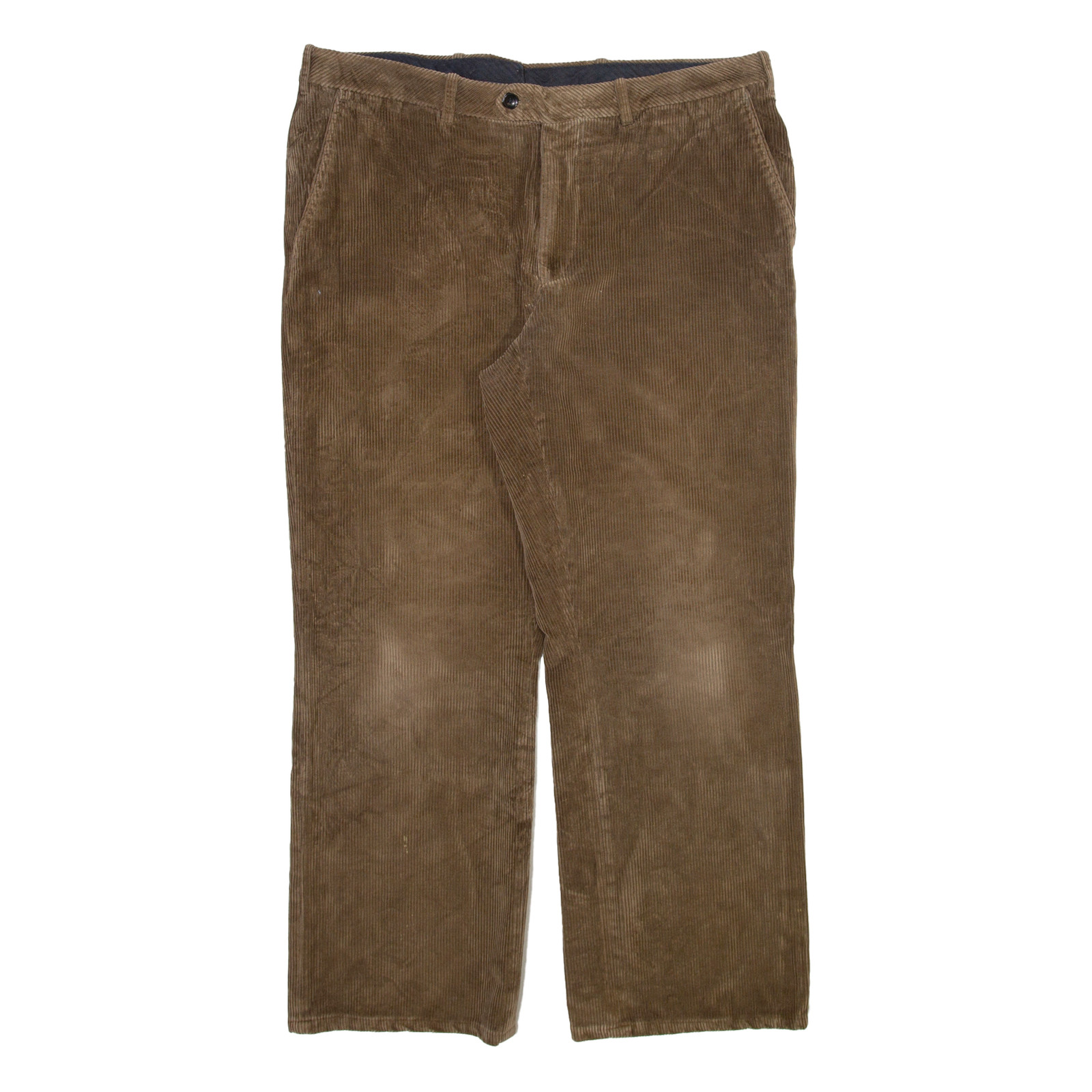 Pantalones De Pana Para Hombre Marrón Rectos Regulares W35 L27