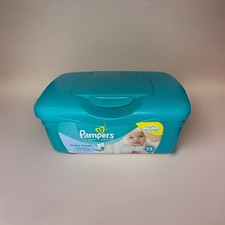 Pampers Baby Wipes Pop-Up Dispenser Container Blue-Green CLEAN  EMPTY