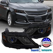 Smoke Black Projector Headlights For 2014-2020 Chevy Impala Halogen Lamp Smoke Black Projector Headlights For 2014-2020 Chevy Impala Halogen Lamp