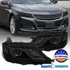 Smoke Black Projector Headlights for 2014-2020 Chevy Impala Halogen Lamp