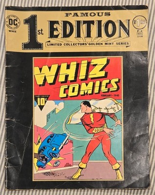 Famous 1st Edition F-4 1974 Oversized Comic Book - WHIZ COMICS 1940 Reprint