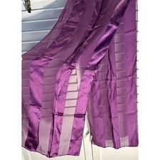 Silk Scarf Echo Brand purple Stripe Sheer Hand Rolled