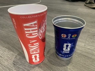 England V Ghana Full Set. 1 Metal Beer Cup & 1 Plastic Coca Cola. World Cup 2026