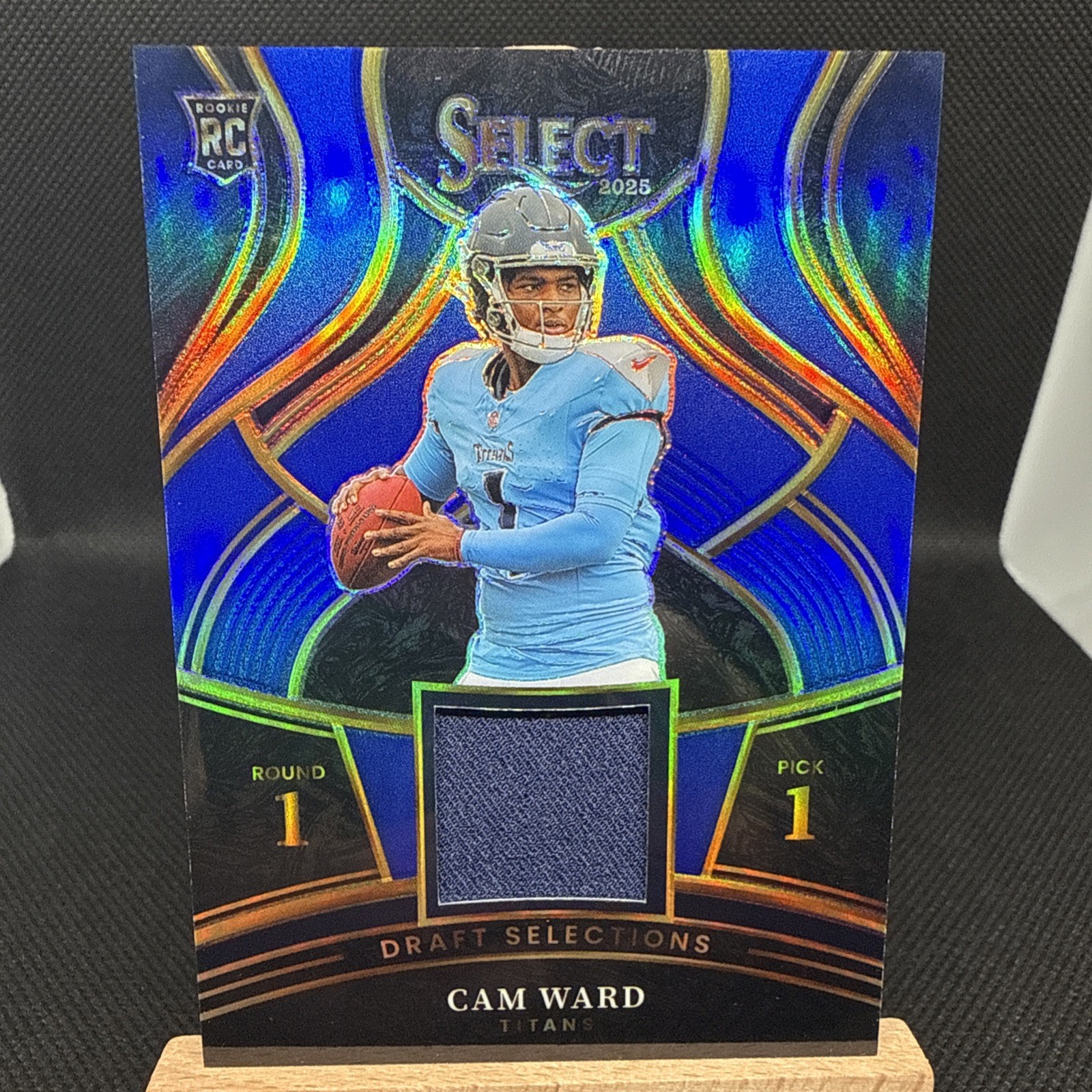 2025 Panini Select - Draft Selections Memorabilia Cam Ward- Blue Prizm