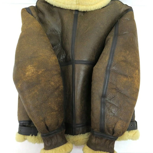 Avirex 80s Scovill Zip B-3 Flight Jacket Brown Size 36 Used Casual Military - Picture 8 of 12
