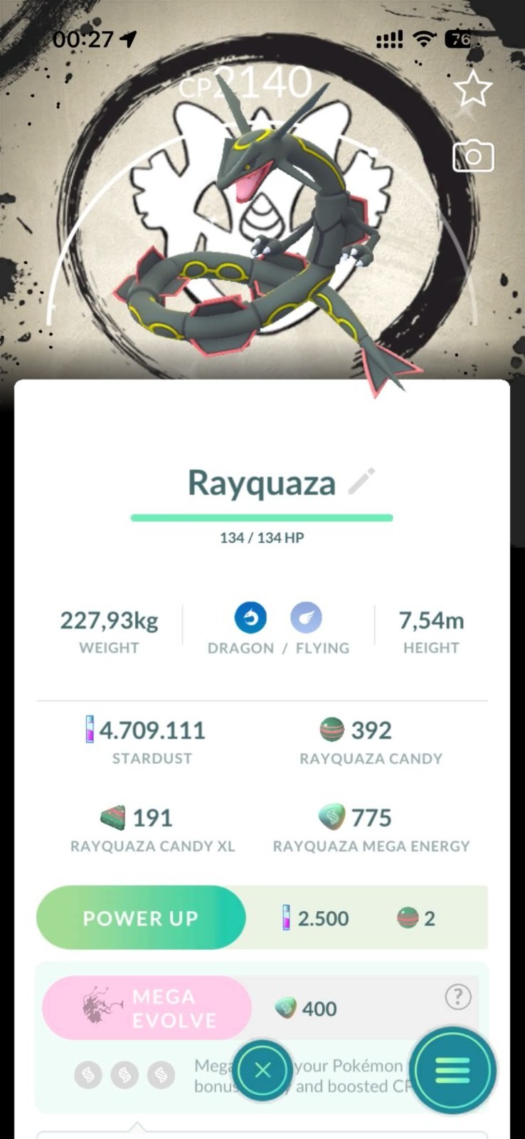 Pokémon Go Shiny Rayquaza Special Background Go Fest 2026 - Trade/Lucky Trinket