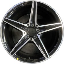 Rear OEM Mercedes-Benz Machined Black C-Class Rim 18" 2015-2019 Alloy 85373B
