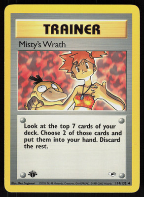 Pokemon Misty's Wrath 114/132 Gym Heroes Uncommon 1. Edition Near Mint