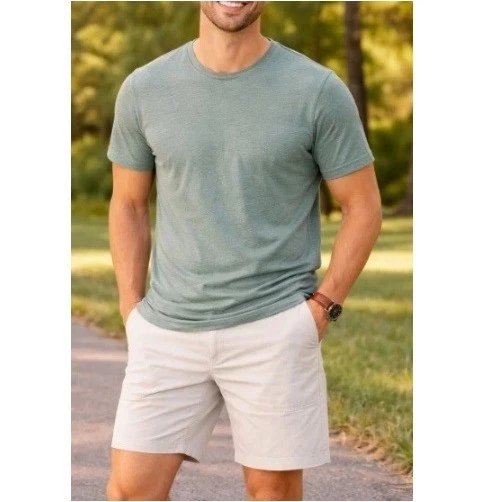 Vuori Men's Oatmeal Flat Front Slash Pockets Barren Shorts Size 34 NWT