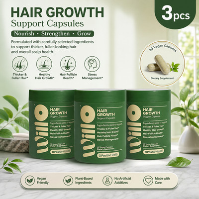 3PCS O Positiv Willo Hair Care Support Growth For Women Hair Health 180 Capsules