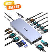 Fast Charging USB C Docking Station - 15 Ports for Multi-Device Connectivity