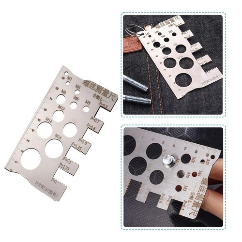 304 Stainless Steel Screw Measuring Ruler Set Precise Tooth Pitch O1Q9 - Picture 2 of 19