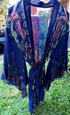VTG 90s Victoria's Secret Robe Colorful Metallic Glamorous Elegant Gold Label