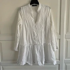 Pomander Place Tuckernuck white drop waist long sleeve dress 20709