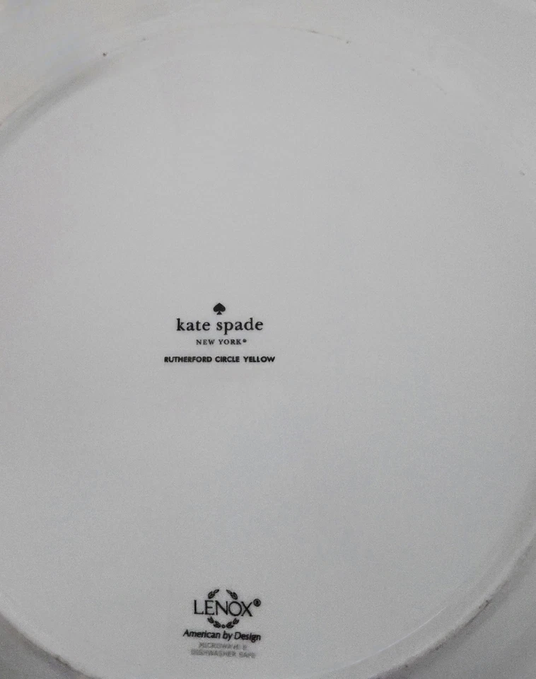 (7) Juego de platos de cena Kate Spade NY LENOX Rutherford Circle amarillo blanco 111/4" Foto 3 de 3
