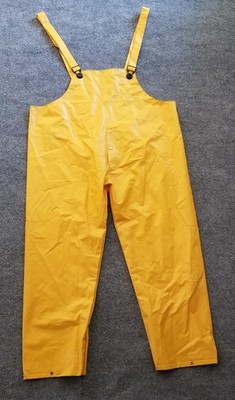 Unbranded Adult Unisex Bib Overall Pants 2XL Yellow PVC Waterproof Fishing-SPOT*