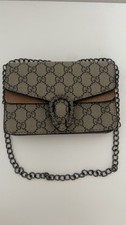 Gucci GG Dionysos Umhängetasche Leder, Ketten-Schulterriemen Beige/Braun