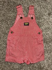 VTG OshKosh B  gosh Red Stripe Short Overalls 2T USA MADE