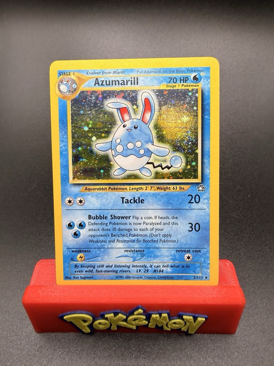 Azumarill 2/111 Holo Rare Neo Genesis Pokemon Card - Holo Swirl