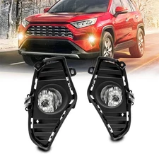 Fog Light Assembly Replacement For Toyota RAV4 2019 2020 2021 With H11 Clear 