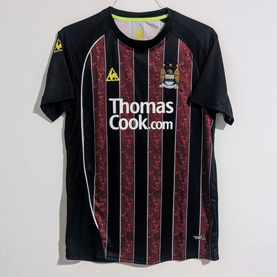 #ad Manchester City Robinho 2008 09 Away Red Black Retro Jersey Men#x27;s M $64.00