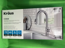 KRAUS 'CODA' SINGLE HANDLE PULL-DOWN KITCHEN FAUCET CHROME NEW F40044655 
