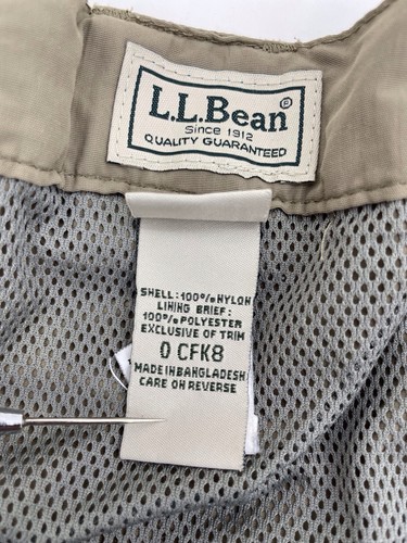 L.L. Bean Shorts Mens XL Tan Olive Light Performance Belted Nylon Hiking Outdoor - Picture 8 of 10