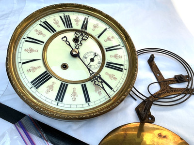 Regulatorfabrik Germania Wien Wanduhr Zifferblattwerk Pendel Gong Uhr