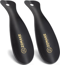 Metal Shoe Horn, 2 Pack Stainless Steel Shoehorn 7.5 Inches Portable for Travel