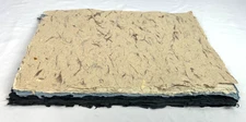 Hand-Made Deckle-Edge Paper About 10.5" x 15" Black/Blue/Beige-Tan NOS