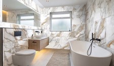 White Marble Effect 600x1200 Matt Kitchen Bathroom Wall Floor Tiles Sample Cut