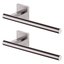 Hand Towel Bar Stainless Steel Brushed Nickel Wall Mount Square Rustproof 2 Pack