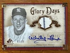 2005 Sp Legendary Cuts Glory Days Jersey Pinstripe Patch Auto 25 Whitey Ford