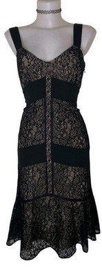 Ann Taylor Loft Sz 12 Women Black Lace Whimsigoth Witchy Grunge Formal Dress