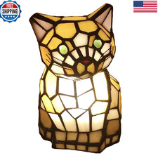 Bieye L10211 Cute Cat Waits For Someone To Play Tiffany Style Stained Glass