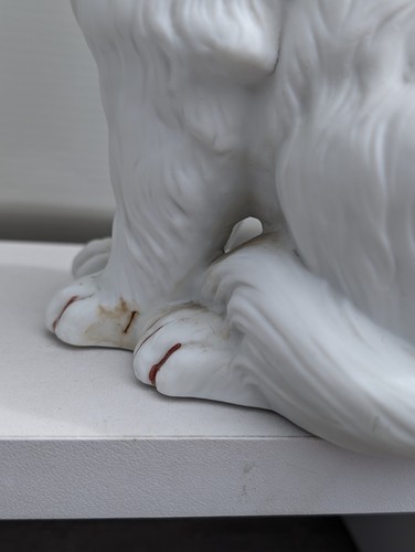 Antigua estatuilla artística de gatos de porcelana bisque gatitos persas Gebruder Heubach - Imagen 12 de 24