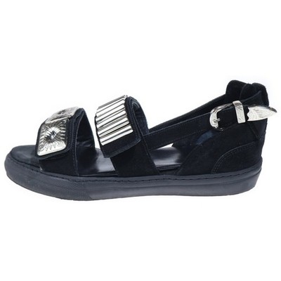 Toga Pulla Studious Bespoke Metal SNEAKER Sandals Women's Black Silver Used 1cfd