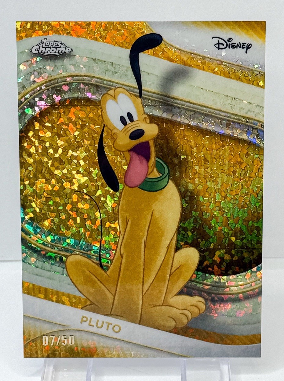 2025 Topps Chrome Disney Pluto #95 Gold Mini-Diamonds Refractor /50